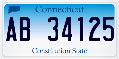 CT license plate AB34125