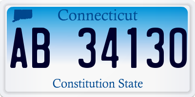 CT license plate AB34130