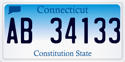 CT license plate AB34133