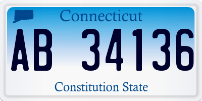 CT license plate AB34136