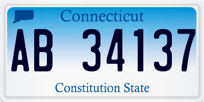 CT license plate AB34137