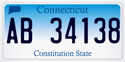 CT license plate AB34138