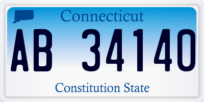 CT license plate AB34140