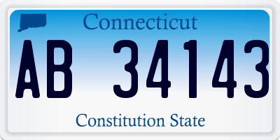 CT license plate AB34143