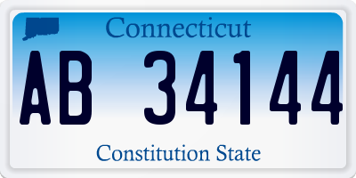 CT license plate AB34144