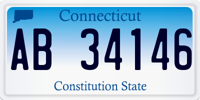 CT license plate AB34146