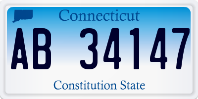 CT license plate AB34147