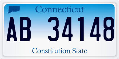 CT license plate AB34148