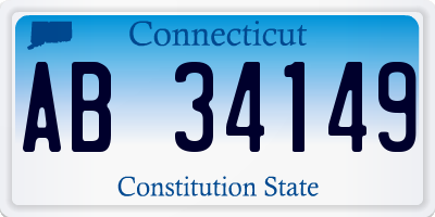 CT license plate AB34149