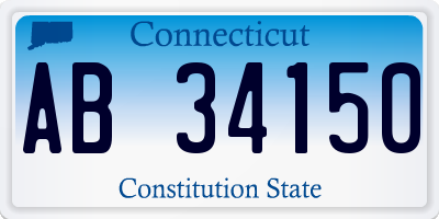 CT license plate AB34150