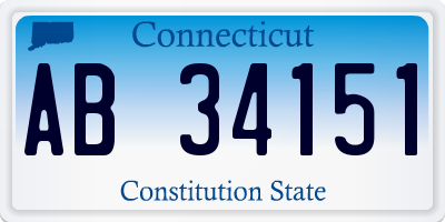 CT license plate AB34151