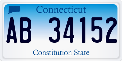 CT license plate AB34152