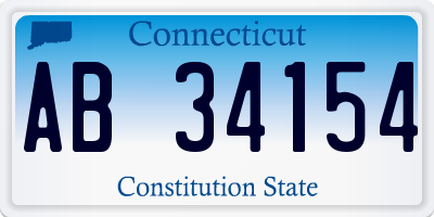 CT license plate AB34154