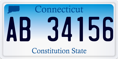 CT license plate AB34156