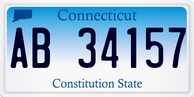 CT license plate AB34157