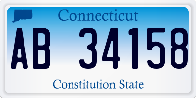 CT license plate AB34158