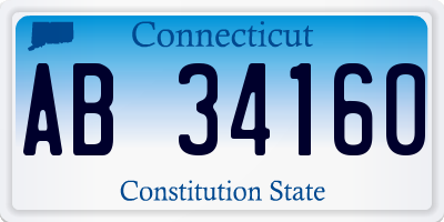 CT license plate AB34160