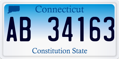 CT license plate AB34163