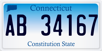 CT license plate AB34167