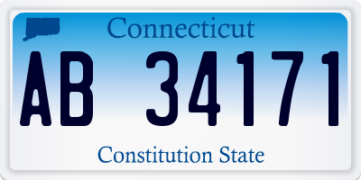 CT license plate AB34171