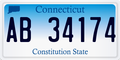 CT license plate AB34174