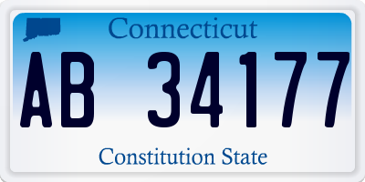 CT license plate AB34177