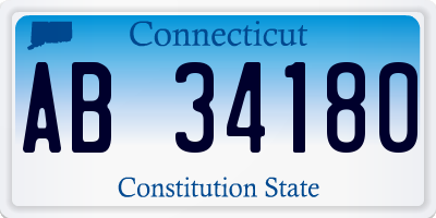 CT license plate AB34180