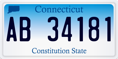 CT license plate AB34181