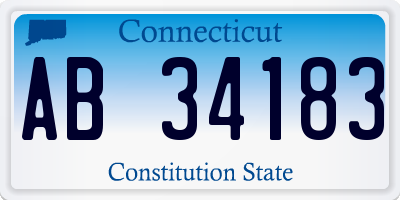 CT license plate AB34183