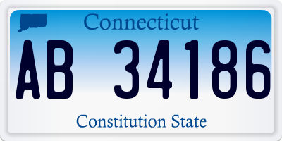 CT license plate AB34186