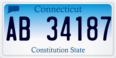 CT license plate AB34187