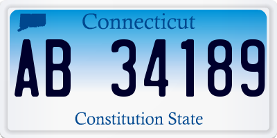 CT license plate AB34189