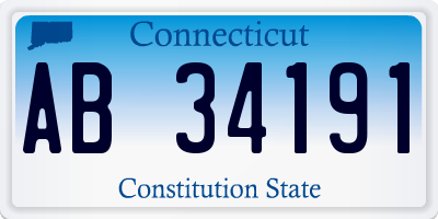 CT license plate AB34191