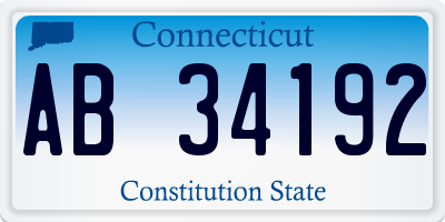 CT license plate AB34192