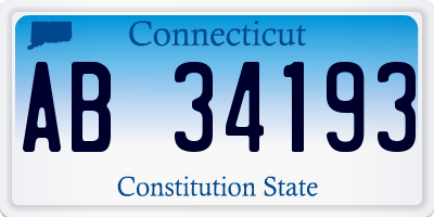 CT license plate AB34193