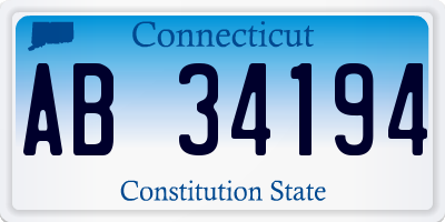 CT license plate AB34194