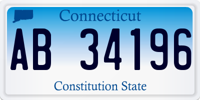 CT license plate AB34196