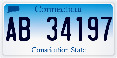 CT license plate AB34197