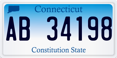 CT license plate AB34198