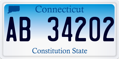 CT license plate AB34202