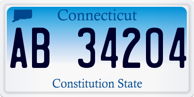 CT license plate AB34204