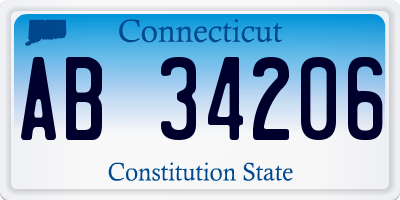 CT license plate AB34206