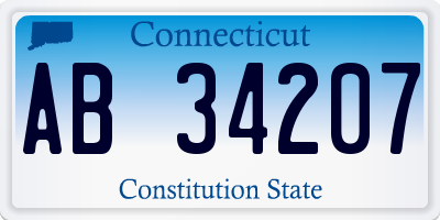 CT license plate AB34207