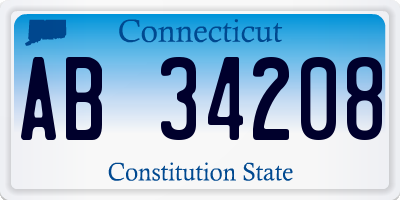 CT license plate AB34208