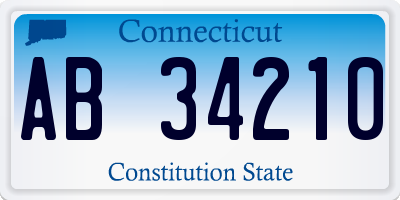 CT license plate AB34210