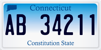 CT license plate AB34211