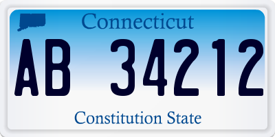 CT license plate AB34212