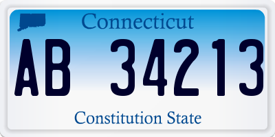 CT license plate AB34213