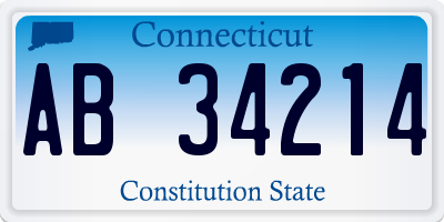 CT license plate AB34214