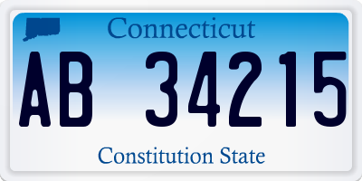 CT license plate AB34215